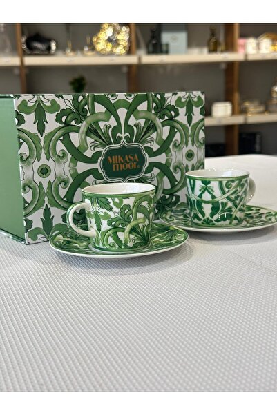 Mikasa Moor طقم فناجين قهوة من الزمرد جاردن مكون من قطعتين سعة 90 سم مكعب