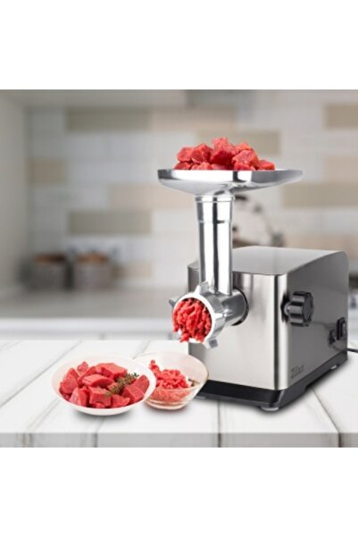 Zilan ZLN-2409 Meat Grinder – 1800 W, Aluminum Tray, Reverse Function, Sausage & Kebbe Accessories
