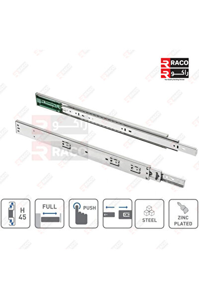 Raco Sliding Drawer Rail 1 Pair Full Extension Track for Cabinets (14 INCH, Push Type)