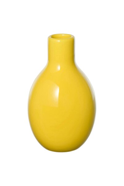 IKEA Blodbjörk Ceramic Vase, Yellow 16 cm