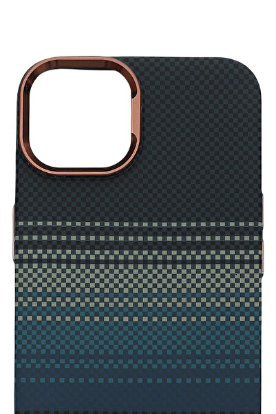 PiyasaSepeti Pixel Weave Case iPhone 15 Deep Blue Current