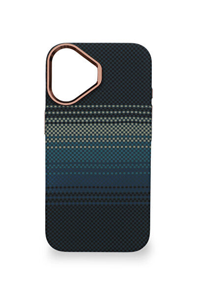 PiyasaSepeti Pixel Weave Case iPhone 16 Deep Blue Current