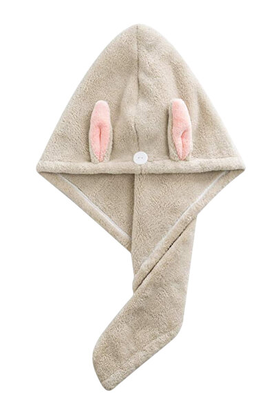 SB SizinBazar Milk Coffee Hair Drying Cap Head Towel Hair Cap - Cotton Hair Cap