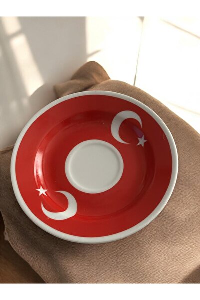 Kuzey Tacı Special Design Porcelain Coffee Cup and Saucer with Turkish Flag Vip