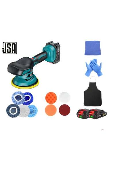 JSA Cordless Circular Sander with Rechargeable Battery and Accessory Kit