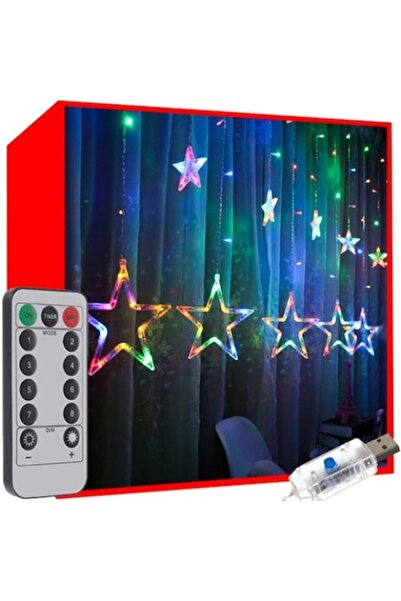 WTO WTO® star light curtain, 138 LEDs, 1.2 W, multicolor, IP44, Remote control, 250 x 100 cm