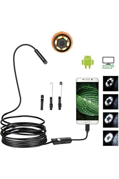 Nivego Endoskop Yılan Video Kamera Led'li 10 Metre 7 mm Sert Kablo Su Geçirmez