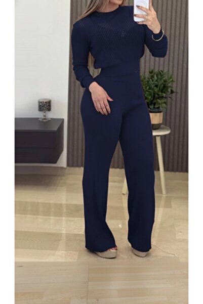 JANES Women's Long Sleeve Round Neck Transparent Detailed Knitwear Blouse and...