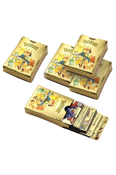 e-life shop Pokemon Vmax Rainbow Gold Black Silver 4-Pack Tcg Card Set 220 Pieces Player & Collector Card Set