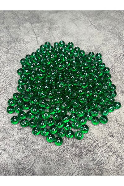 Mos Tespih 10 Gram 15 Adet Yeşil Cam Boncuk 8mm Takı Boncuğu