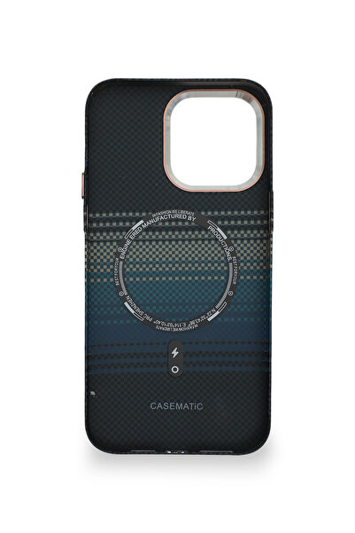 PiyasaSepeti Pixel Weave Case iPhone 14 Pro Deep Blue Current