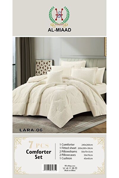 Greenko LARA Winter Double Bed Set, 7 Pieces, Velvet Patterned with Fur