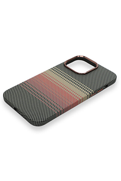 PiyasaSepeti Pixel Weave Case iPhone 15 Pro Max Steppe Alacasy