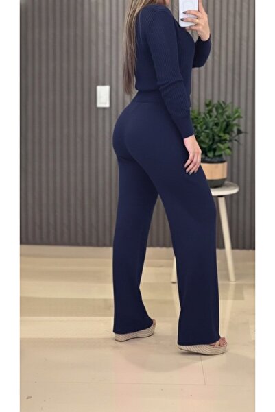 modi Women's Long Sleeve Round Neck Transparent Detailed Knitwear Blouse and ...