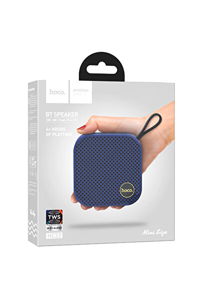 Hoco Portable speaker (HC22), TWS, BT 5.2 Wireless, 5W, Auspicious Compact | Blue
