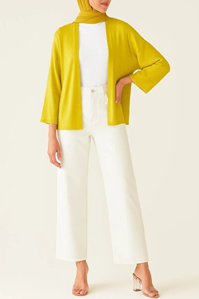 MayaCloset Women's Knitwear Yellow Sand dune Cardigan