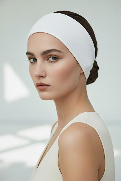 Salvia Dione Towel Headband - Premium Soft Cotton Non-Slip Stretchy Spa Makeup Mask Skincare Yoga Headband (White)