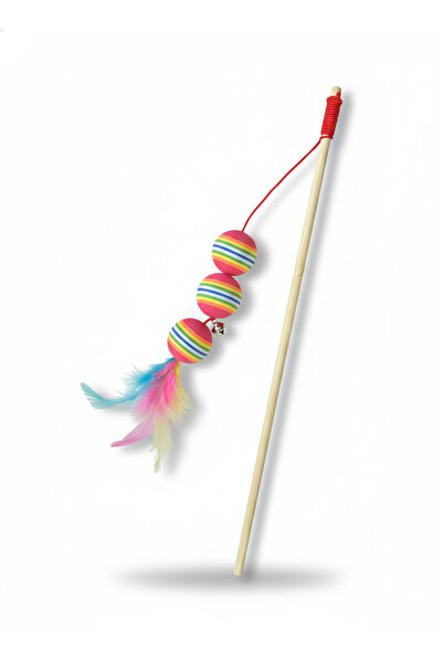 Silvanature Colorful Feather and Bell Cat Fishing Rod – Fun Cat Play Stick