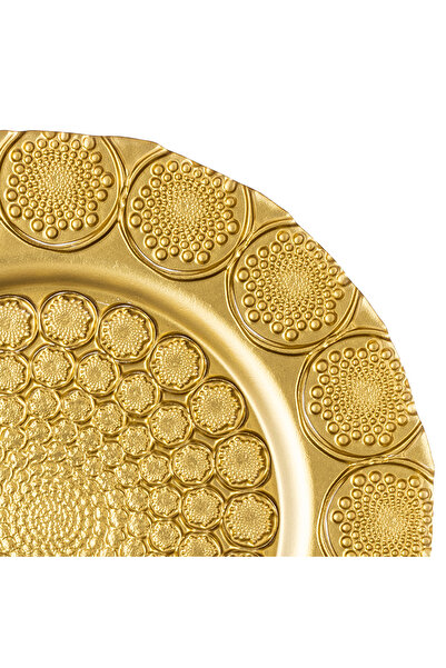 Byblos Set of 2 serving dishes ✨ Luxurious gold-patterned glass serving dish – multi-purpose for desserts and chocolates (32 cm - 3 cm deep) ✨