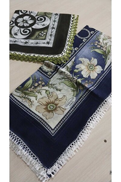 Papatyam 2 Pieces//100 X 100// Cotton Crochet 4-Sided Embroidered Doilies