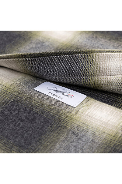 Germirli Albini Anthracite Green Plaid Flannel Buttoned Collar Tailor Fit Cotton Lumberjack Shirt