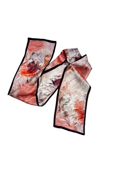 OMG Women's scarf, natural silk, double layer, 15x145cm, brown