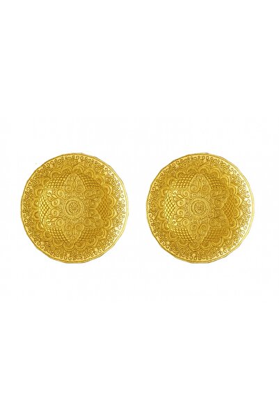 Byblos ✨ Set of 2 glass serving dishes with luxurious gold patterns – perfect for desserts, chocolates, and fruits (32 cm) ✨