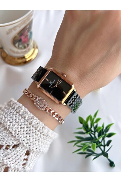 Daniel Klein Steel Cord 30 Meters Water Resistant Special Design Women Wristwatch+Bracelet Vs.Blkt.0720