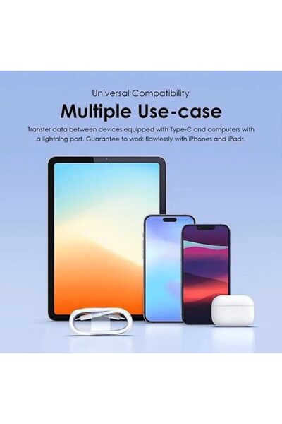 oraimo Robust Line USB-C to iPhone Charging Cable, 1 m, 30W - White