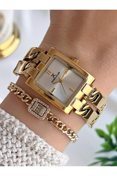 Daniel Klein Steel Cord 30 Meters Water Resistant Special Design Women Wristwatch+Bracelet Vs.Blkt.0726