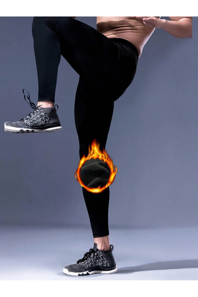 MİSTİRİK Pezzoli Модель з плюшевою підкладкою, що зберігає тепло, термостійкі чоловічі лосини чорного кольору