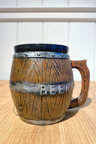 Kingdom of 3D Beer Barrel Mug (V2) Hand Painted Ceramic & Polyester Mug
