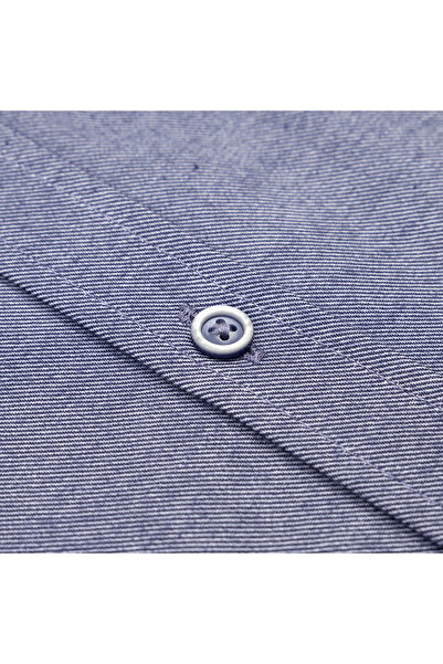 Germirli Indigo Color Flannel Tailor Fit Soft Collar Cotton Shirt