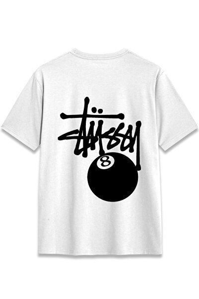 EZG Business Stussy 8 Ball Design Printed T-Shirt Unisex 100% Cotton Breathable Thick Fabric Tee Shirt