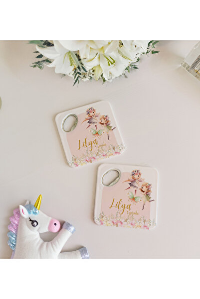 arslart Pembe Kız Çocuk Masal Temalı Doğal Taş Magnet Açacak & Bardak Altlığı...