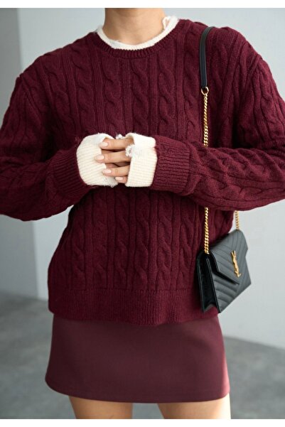 QUSTYLE Ripped Detailed Hair Knit Women's Sweater