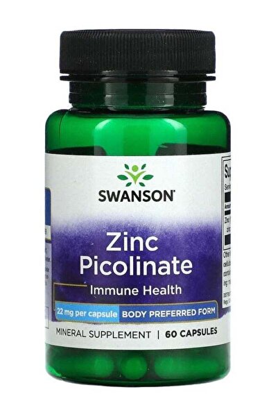 SWANSON Zinc Picolinate 22 mg 60 Capsules