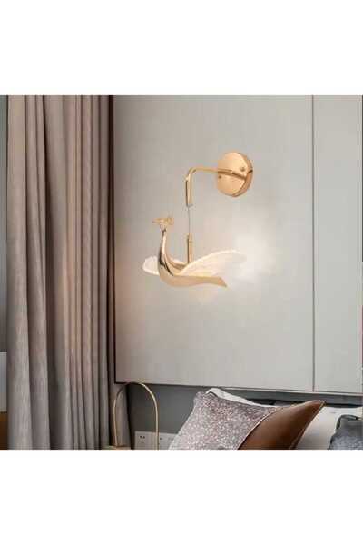 best power Elegant 7154-W Bird-Shaped Dimmable Gold LED Wall Lamp with 3-Level Brightness Control
