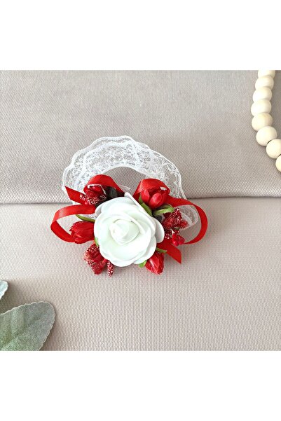 Anya-Events Lace Wedding Bracelet with Red Accessories