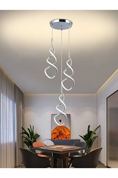 best power ثريا LED حديثة بثلاث مصابيح 6001-3 - مصباح معلق بقوة 60 واط، ارتفا...