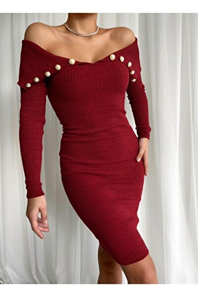 Modafeminen ROCHIE TRICOTATĂ TR0105 MAROON