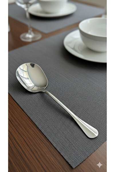 Ranüş Home 2 Pieces 21 cm Stainless Steel Luxury Serving Salad Spoon |   Stee...