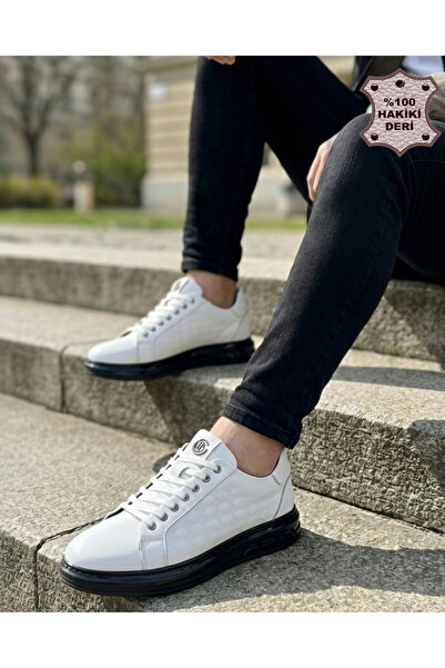 varmenpelle Genuine Leather Comfortable Sole Sports Sneaker - White