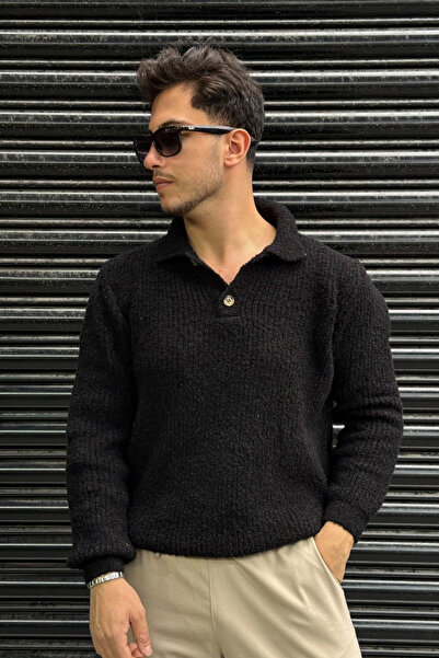 sunfyre Men's Poplin Fabric Polo Neck Knitwear Sweater