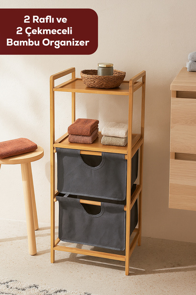 Porsima Pbt-714 3-рівневий багатофункціональний дерев'яний бамбуковий органайзер для ванної кімнати та кухні, органайзер для овочів