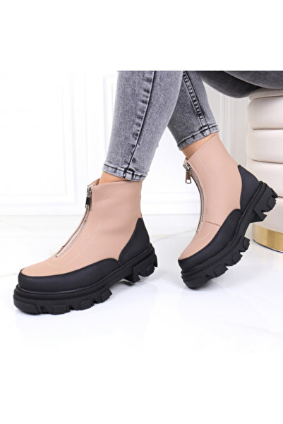 ALORA Beige Fur-Lined Boots