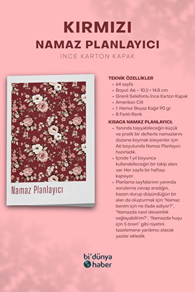 Bi Dünya Haber My 1-Year Prayer Planner Notebook - Red
