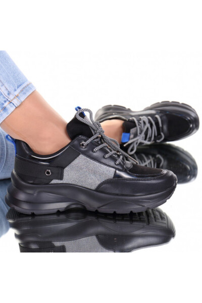 georgina Black -Leather Sneakers