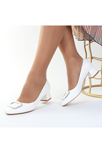 Janina white high-heeled shoes