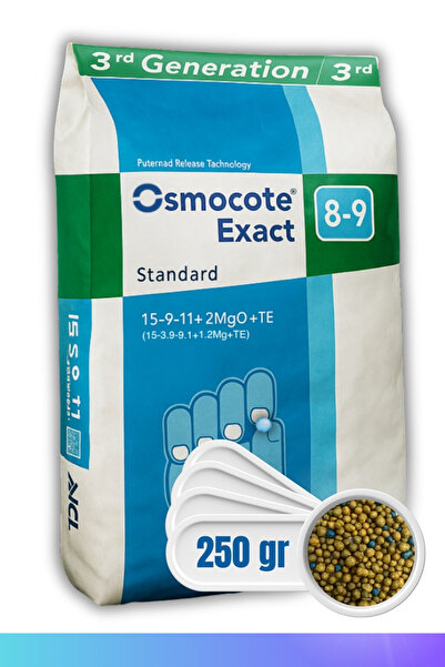 ICL OSMOCOTE Osmocote® Exact Standard 15-9-11 + 2MgO + TE | 8-9 Ay Kontrollü Salınımlı Gübre (250 gr)